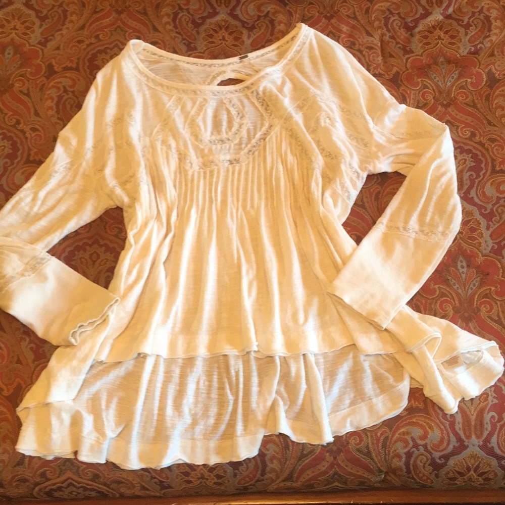 Free People Beige Blouse